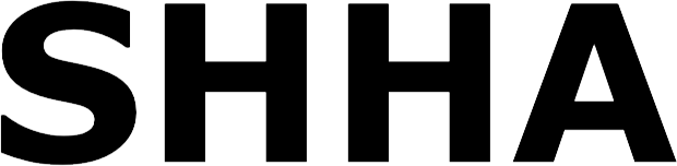 Bold black uppercase text “SHHA” centered on a white background.